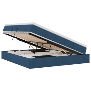 vidaXL Aufbewahrungsbett mit Matratze Blau 160 x 200 cm Polyester