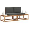 vidaXL Outdoor-Sofagarnitur mit Kissen 2 pcs Natur