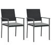 vidaXL Gartenst&uuml;hle mit Kissen 2 Stk. Schwarz 54x62,5x89cm Poly Rattan