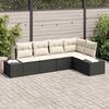 vidaXL Garten-Sofa-Set mit Kissen mit Speicher 5 pcs Schwarz und Creme
