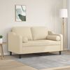 vidaXL 2-Sitzer-Sofa mit Zierkissen Creme 120 cm Stoff