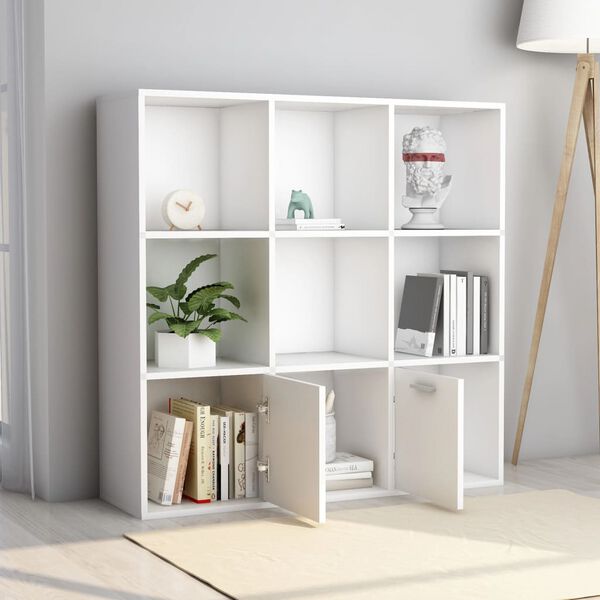 vidaXL Bücherregal Weiß 98x30x98 cm Holzwerkstoff