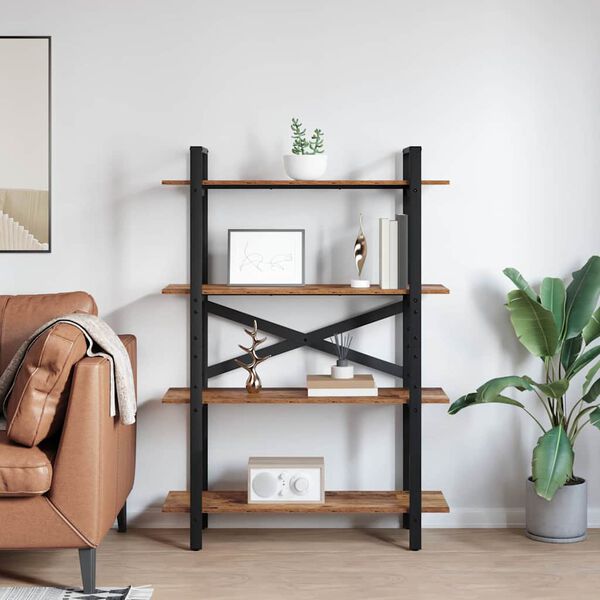 vidaXL B&uuml;cherregal Altholz 100 x 33,5 x 140 cm Holzwerkstoff