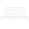 vidaXL Bettgestell mit Kopfteil Metall Wei&szlig; 193x203 cm