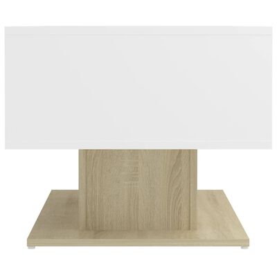 vidaXL Couchtisch Weiß und Sonoma-Eiche 103,5x50x44,5 cm Holzwerkstoff
