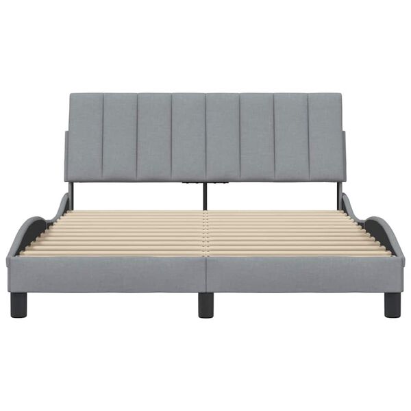 vidaXL Bettgestell ohne Matratze "Hanko" Hellgrau 140x190 cm Stoff