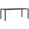 vidaXL Gartentisch mit Glasplatte Schwarz 190x90x75 cm Poly Rattan