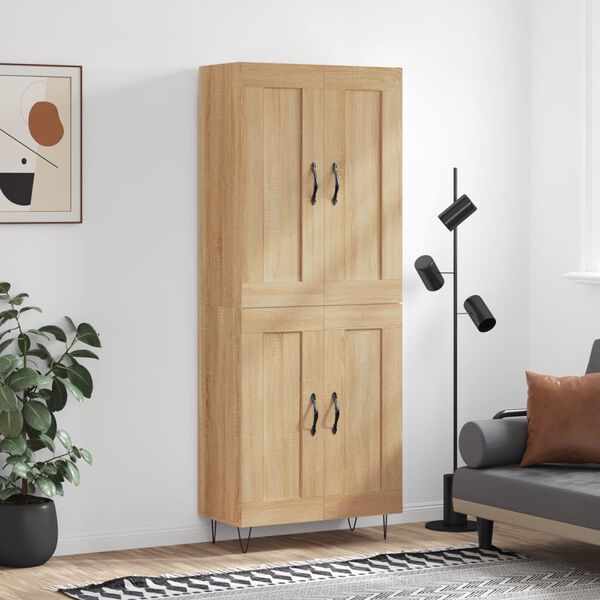 vidaXL Highboard Sonoma-Eiche 69,5x34x180 cm Holzwerkstoff