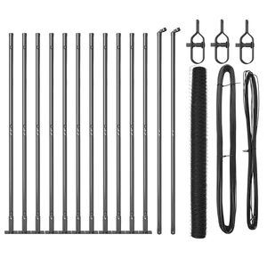 vidaXL Sechseckzaun mit Betonsockel 25 x 1,4 m PVC-beschichteter Stahl