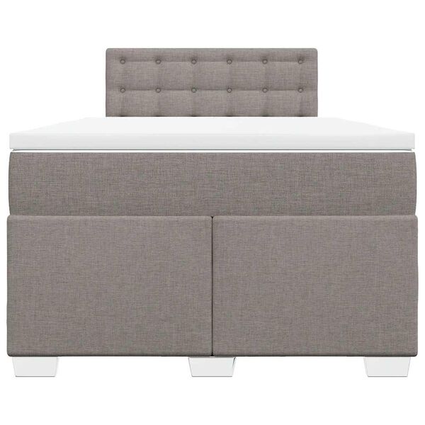 vidaXL Boxspringbett mit Matratze Taupe 120x190 cm Stoff