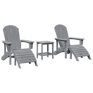 vidaXL Gartenstuhl 3 pcs Hellgrau Polyethylen