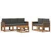 vidaXL Outdoor-Sofagarnitur mit Kissen 6 pcs Natur und Anthrazit