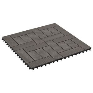 vidaXL Terrassenfliese 22 stk. Dunkelbraun 30 x 30 cm WPC