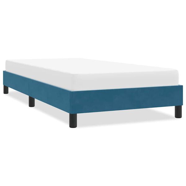 vidaXL Bettgestell ohne Matratze Dunkelblau 90x220 cm Samt