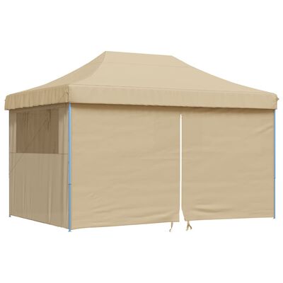 vidaXL Partyzelt Faltbar Pop-Up mit 4 Seitenteilen Beige