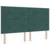 vidaXL Boxspringbett mit Matratze Dunkelgr&uuml;n 180 x 200 cm Samt