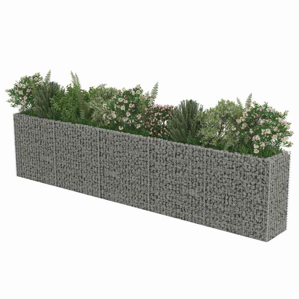 vidaXL Gabionen-Hochbeet Verzinkter Stahl 450&times;50&times;100 cm