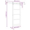 vidaXL Schiebet&uuml;r Nat&uuml;rlich und Schwarz 86 x 211 cm