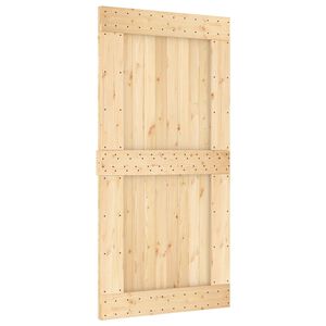 vidaXL Schiebet&uuml;r NARVIK Nat&uuml;rlich und Schwarz 100 x 210 cm (213,5 cm)