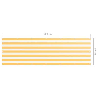 vidaXL Balkon-Sichtschutz Weiß und Gelb 90x300 cm Oxford-Gewebe