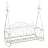 vidaXL Schaukelbank Stahl 112 x 60 x 126,5 cm Antik Wei&szlig;