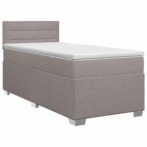 vidaXL Boxspringbett mit Matratze mit Kopfteil Taupe 80 x 200 cm Stoff