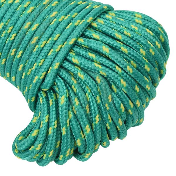 vidaXL Bootsseil Gr&uuml;n 3 mm 25 m Polypropylen