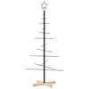 vidaXL Weihnachtsbaum Metall mit Holzst&auml;nder Schwarz 120 cm