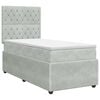vidaXL Boxspringbett mit Matratze Hellgrau 80 x 200 cm Samt