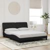 vidaXL Bettgestell mit LED ohne Matratze Schwarz 160x200 cm Samt