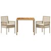 vidaXL Garten Essgruppe 3 pcs Beige Poly-Rattan