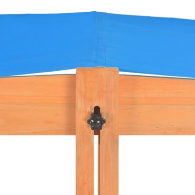 vidaXL Sandkasten mit Verstellbarem Dach Tannenholz 115x115x115 cm
