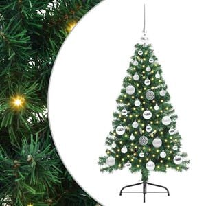 vidaXL Künstlicher vorbeleuchteter Weihnachtsbaum Grün 120 cm PVC