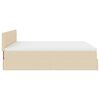 vidaXL Ottoman-Bett mit Matratzen & LEDs Creme 200x200 cm Stoff