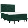 vidaXL Boxspringbett mit Matratze Dunkelgr&uuml;n 140x200 cm Samt