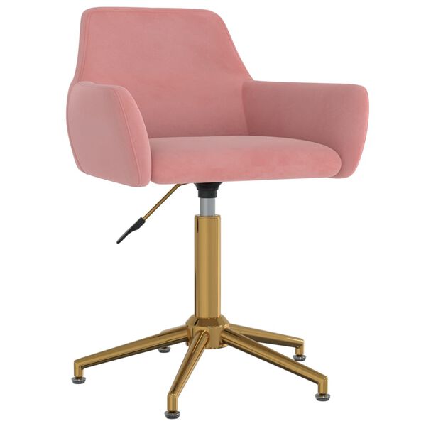 vidaXL Esszimmerst&uuml;hle 2 Stk. Drehbar Rosa Samt