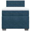 vidaXL Boxspringbett mit Matratze Dunkelblau 100x200 cm Samt