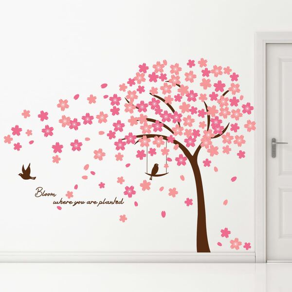 WALPLUS Wandaufkleber Kirschbl&uuml;te 320 x 180 cm Rosa