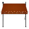 vidaXL Einziehbare Markise Handbetrieben mit LED 200 cm Orange Braun