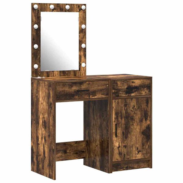 vidaXL Schminktisch mit T&uuml;r 2 pcs Braun 50 x 41 x 135 cm Holzwerkstoff