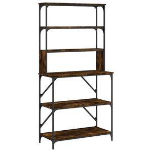 vidaXL B&auml;ckerregal 6 F&auml;cher R&auml;uchereiche 90x40x180 cm Holzwerkstoff