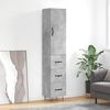 vidaXL Highboard Betongrau 34,5x34x180 cm Holzwerkstoff