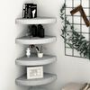 vidaXL Eck-Schweberegale 4 Stk. Betongrau 25x25x3,8 cm MDF