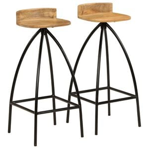 vidaXL Barhocker 2 Stk. Massivholz Mango