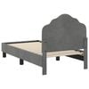 vidaXL Kinderbettgestell mit Kopfteil Dunkelgrau 70 x 140 cm Samt