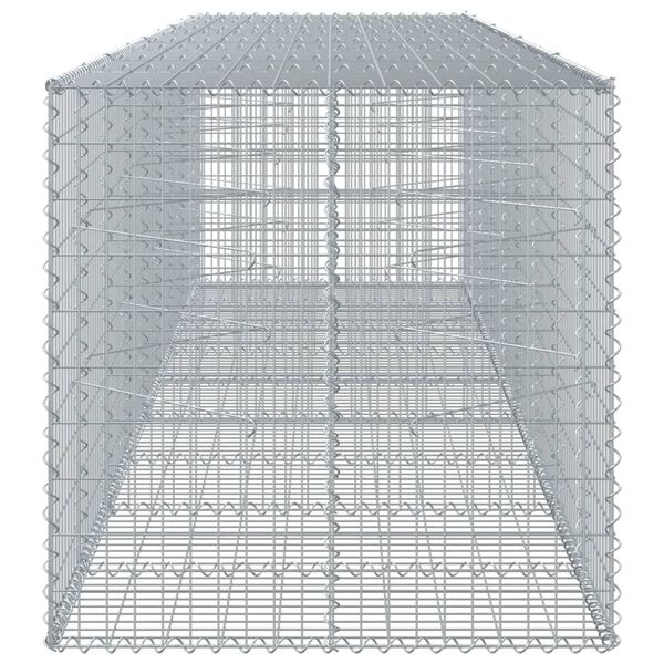 vidaXL Gabione mit Deckel 450x100x100 cm Verzinktes Eisen