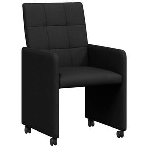 vidaXL Esszimmerst&uuml;hle mit Rollen 2 stk. Stoff Schwarz 58 x 65 x 94 cm