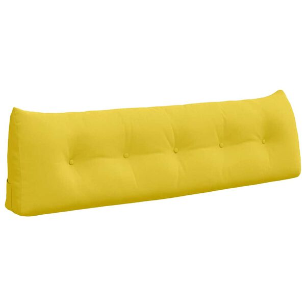 vidaXL R&uuml;cken Kissen Helles Gelb 160 x 24 x 50 cm Stoff