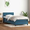 vidaXL Boxspringbett mit Matratze Dunkelblau 80x220 cm Samt