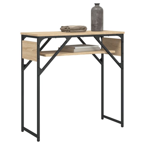 vidaXL Konsolentisch mit Ablage Sonoma-Eiche 75x30x75cm Holzwerkstoff